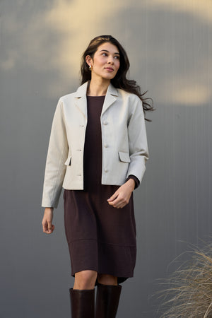 Foil Faux Real Jacket in Stone