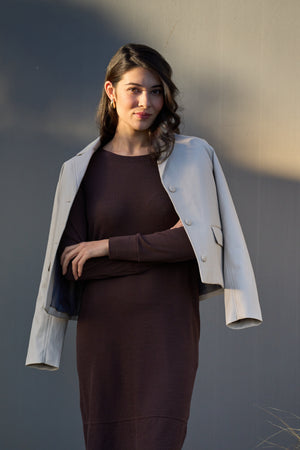 Foil Faux Real Jacket in Stone