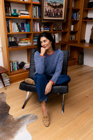 Foil Olives Jean in Indigo