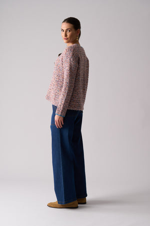 Foil Tip Of Greatness Sweater in Powder Pink
