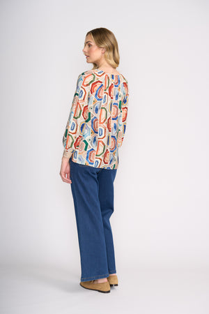 Foil Razzle Dazzle Blouse in Geologic