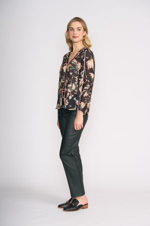 Foil Pipeline Blouse in Shadow Leaf