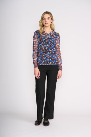 Foil Sheer Fun Wrap Top in Elemental