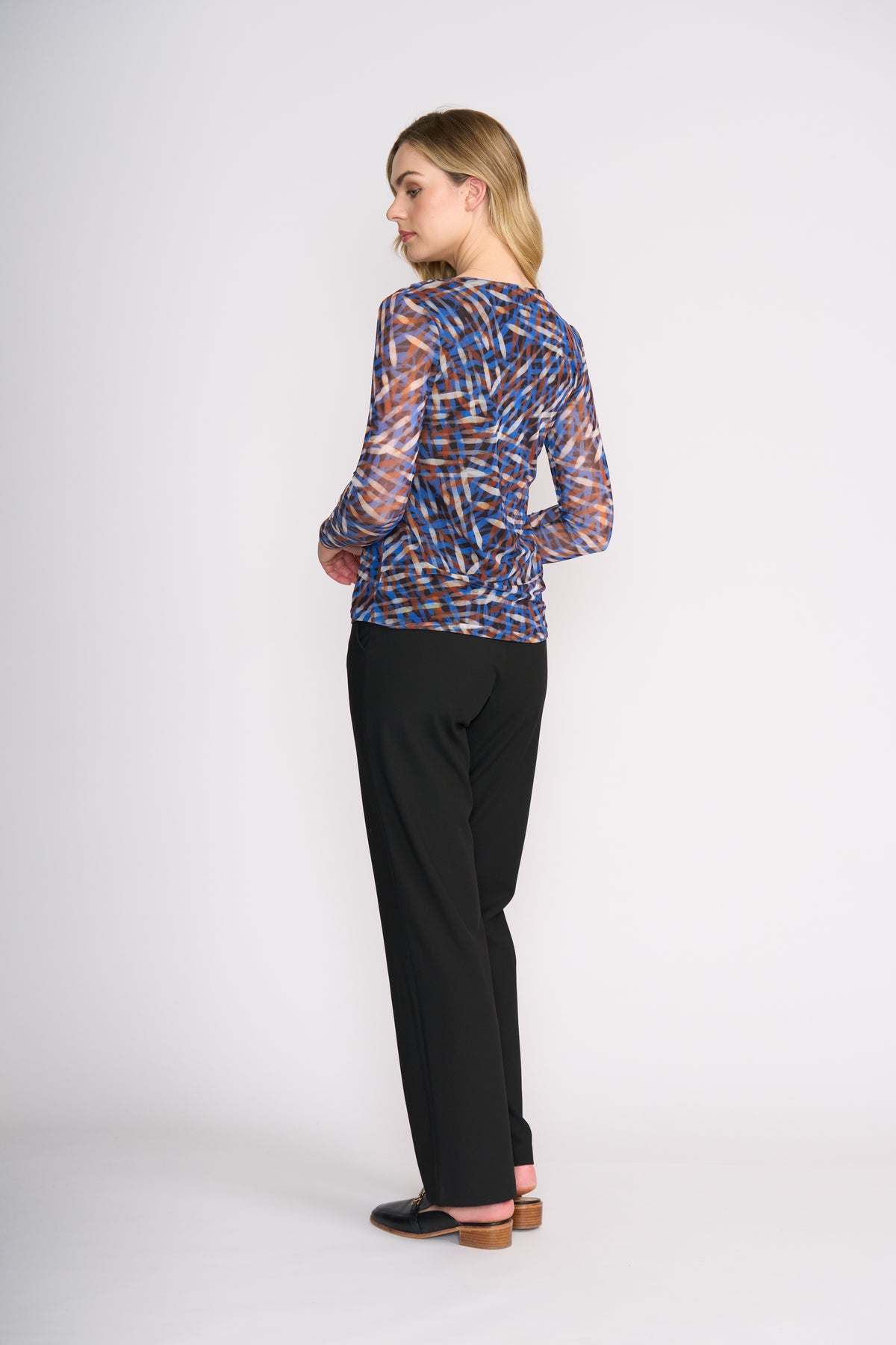 Foil Sheer Fun Wrap Top in Elemental