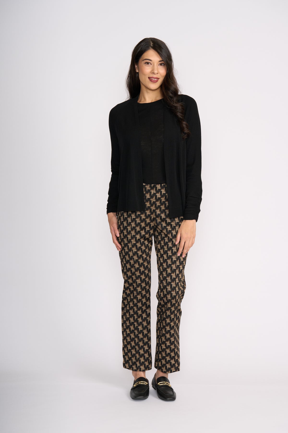Foil High Tied Cardi in Black