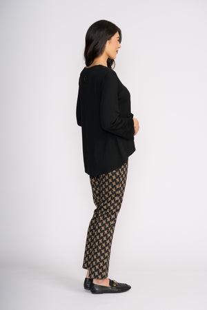 Foil Secret Agent Top in Black