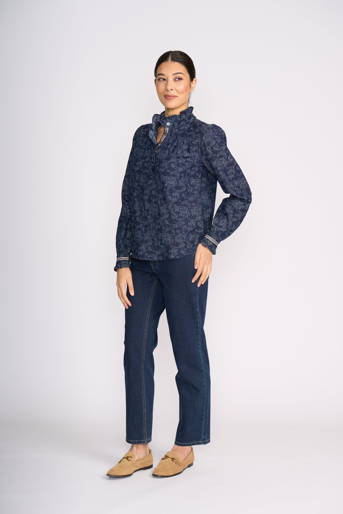 Foil Frilling Shirt in Tapestry