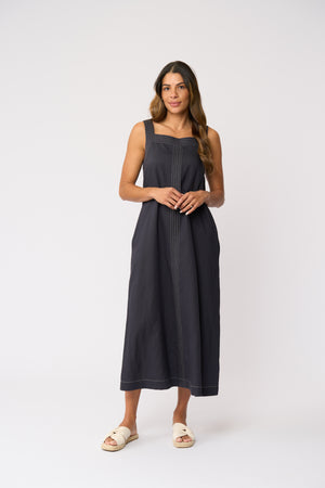 Foil Sew In To You Dress in Dark Gunsmoke