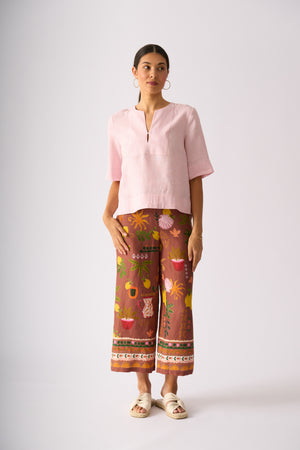 Foil Tux Top in Pale Pink