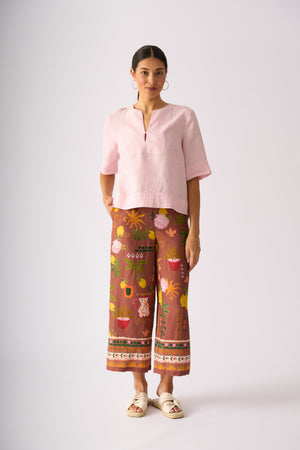 Foil Tux Top in Pale Pink