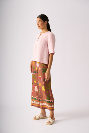 Foil Tux Top in Pale Pink
