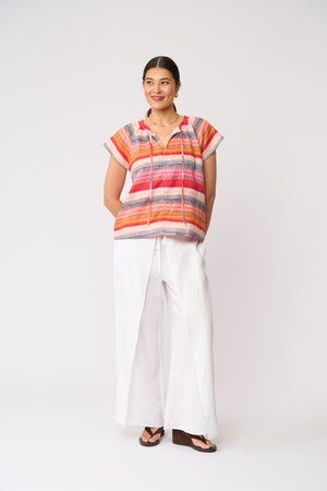 Foil Still Git It Top in Sunset Stripe