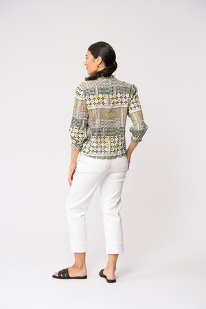Foil Crushing It 3/4 Sleeve Shirt in Patchwork