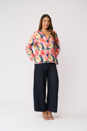 Foil Total Frill Shirt in Flower Burst