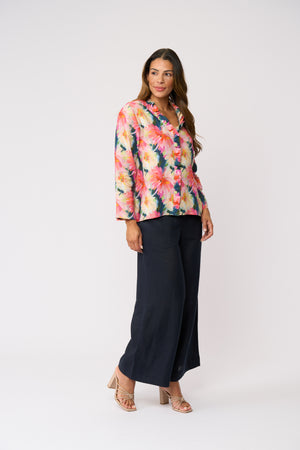 Foil Total Frill Shirt in Flower Burst