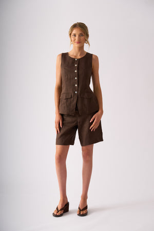 Foil Perfect Pair Short in Cocoa