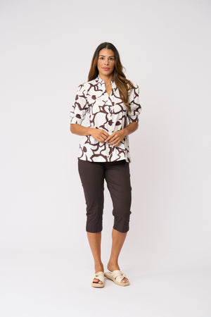 Foil Gemini Trapeze Pant in Sable