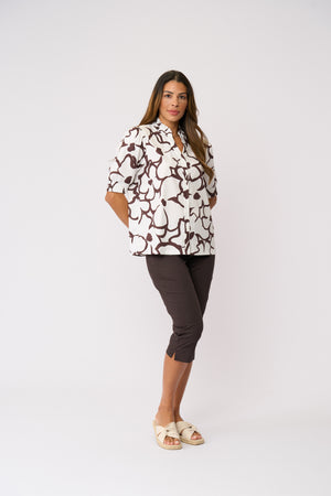 Foil Gemini Trapeze Pant in Sable
