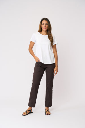 Foil Gemini Trapeze Pant in Sable