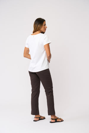 Foil Gemini Trapeze Pant in Sable