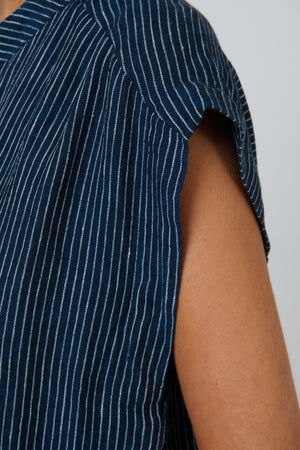Naturals by O & J Linen Cap Sleeve Shirt in Streamlined