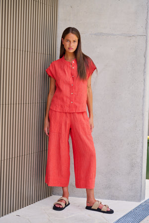 Naturals by O & J Linen Pant in Sunset Stripe