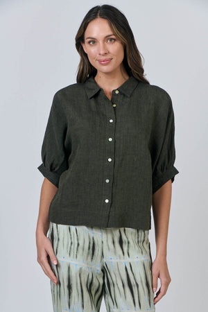 Naturals by O & J Collared Shirt in Licorice