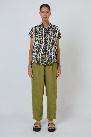 Naturals by O & J Mandarin Collar Shirt in Lichen