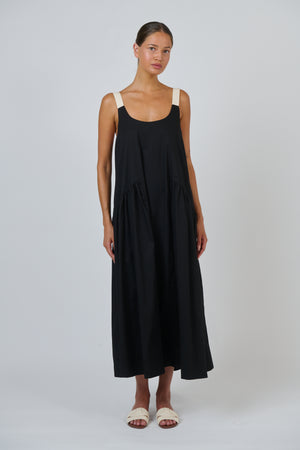 Naturals by O & J Black Contrast Strap Maxi