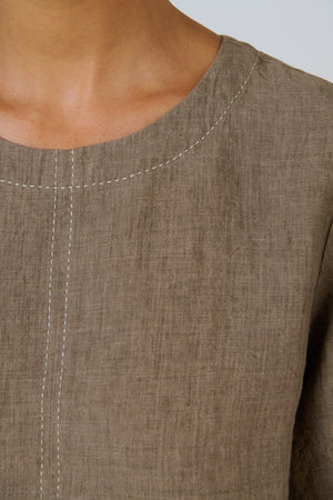 Naturals by O & J Linen Top in Agate