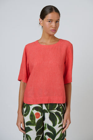 Naturals by O & J Linen Top in Sunset Strip