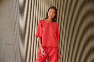 Naturals by O & J Linen Top in Sunset Strip