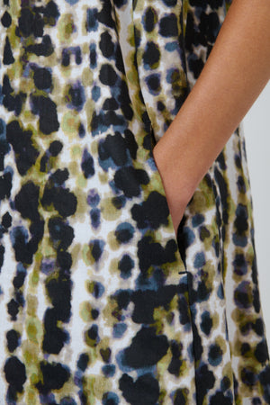 Naturals by O & J Sleeveless A-Line Linen Dress in Lichen