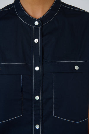Naturals by O & J Poplin Top in Ink