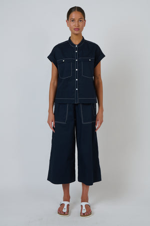 Naturals by O & J Poplin Top in Ink