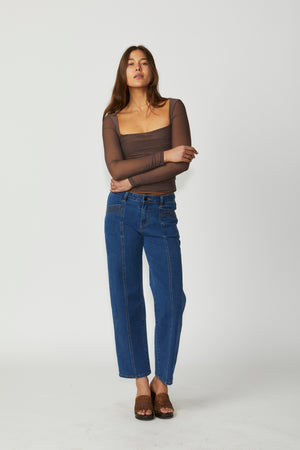 New London Jean Holborn Wide Leg Full Length Jean in Denim