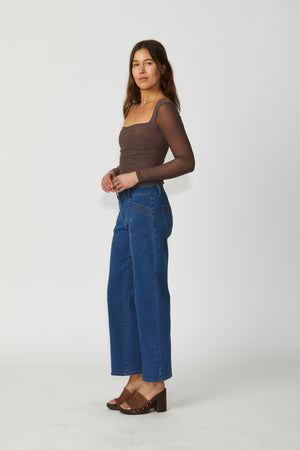 New London Jean Holborn Wide Leg Full Length Jean in Denim