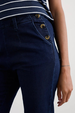 Seasalt Cornwall Waterdance Trouser in Dark Indigo Wash