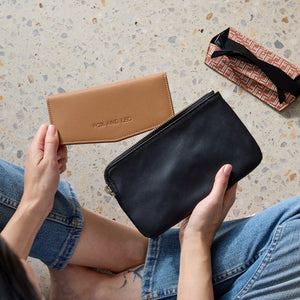 FOX and LEO Swallet Slimline Wallet in Tan