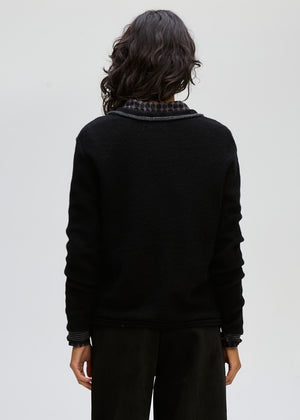 LD&CO Knitwear Collared Cardi in Black