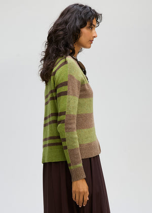 LD&CO Knitwear Groove Swing Cardi in Cocoa