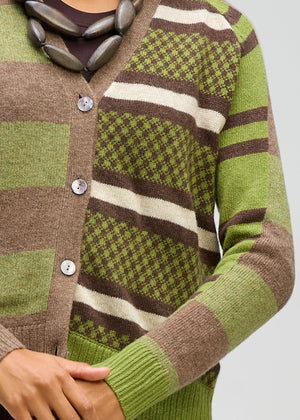 LD&CO Knitwear Groove Swing Cardi in Cocoa