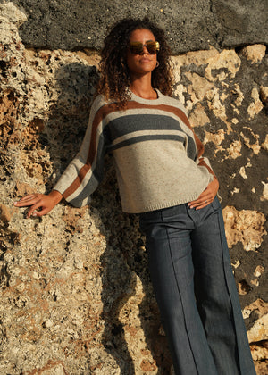 LD&CO Knitwear Texture Crew in Natural