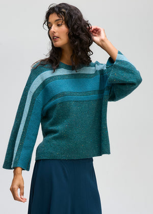LD&CO Knitwear Texture Crew in Sea Stone