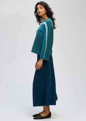 LD&CO Knitwear Texture Crew in Sea Stone