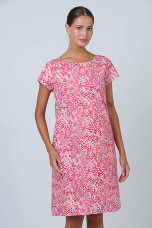 Namastai Easy Shift Dress in Rose Souk
