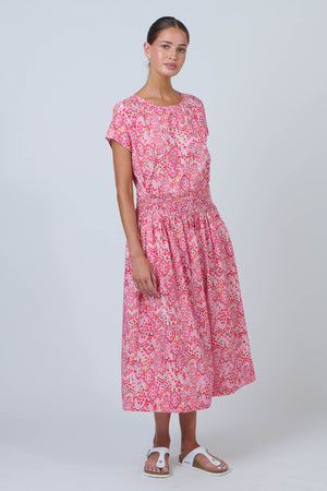 Namastai Round Neck Tee in Rose Souk