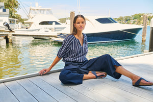 Namastai Drift Wide Leg Pant in Navy