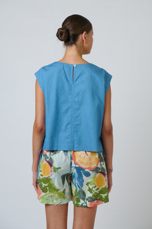 Namastai Talia Tank in Blue Rines