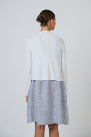 Naturals by O & J Ribbed Knit Cardigan in White